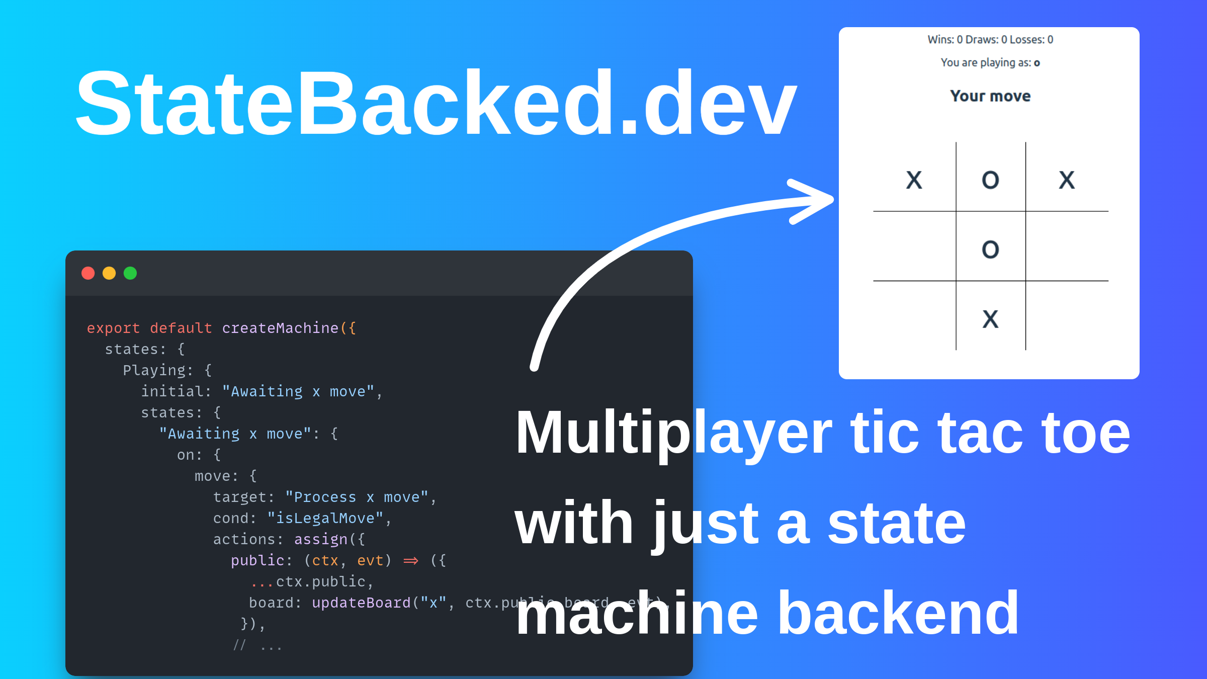 State Backed Multiplayer Real Time Tic Tac Toe Example